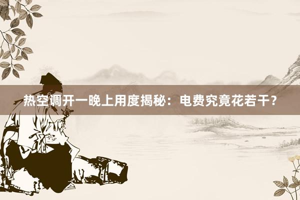 热空调开一晚上用度揭秘：电费究竟花若干？